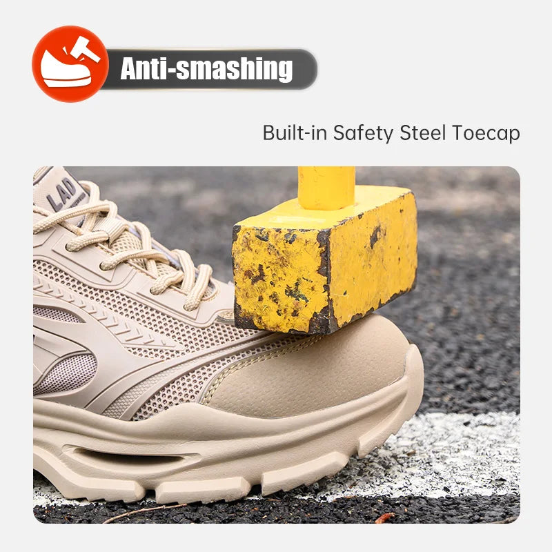 Men's Work Shoes Are Lightweight, Soft Soled, Comfortable, All Season Anti Smashing And Protective Safety Shoes