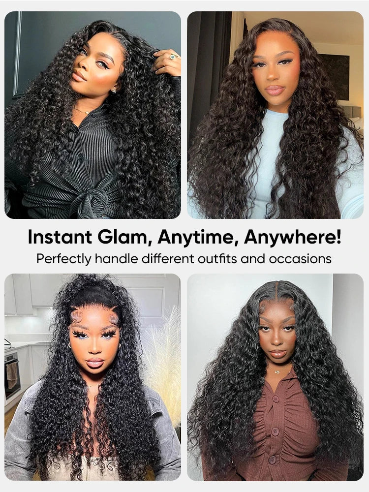 Water Wave Lace Front Wigs Glueless Wig Human Hair Ready To Wear Wigs Brazilian Lace Frontal Human Hair Wigs Pre Cut For Women