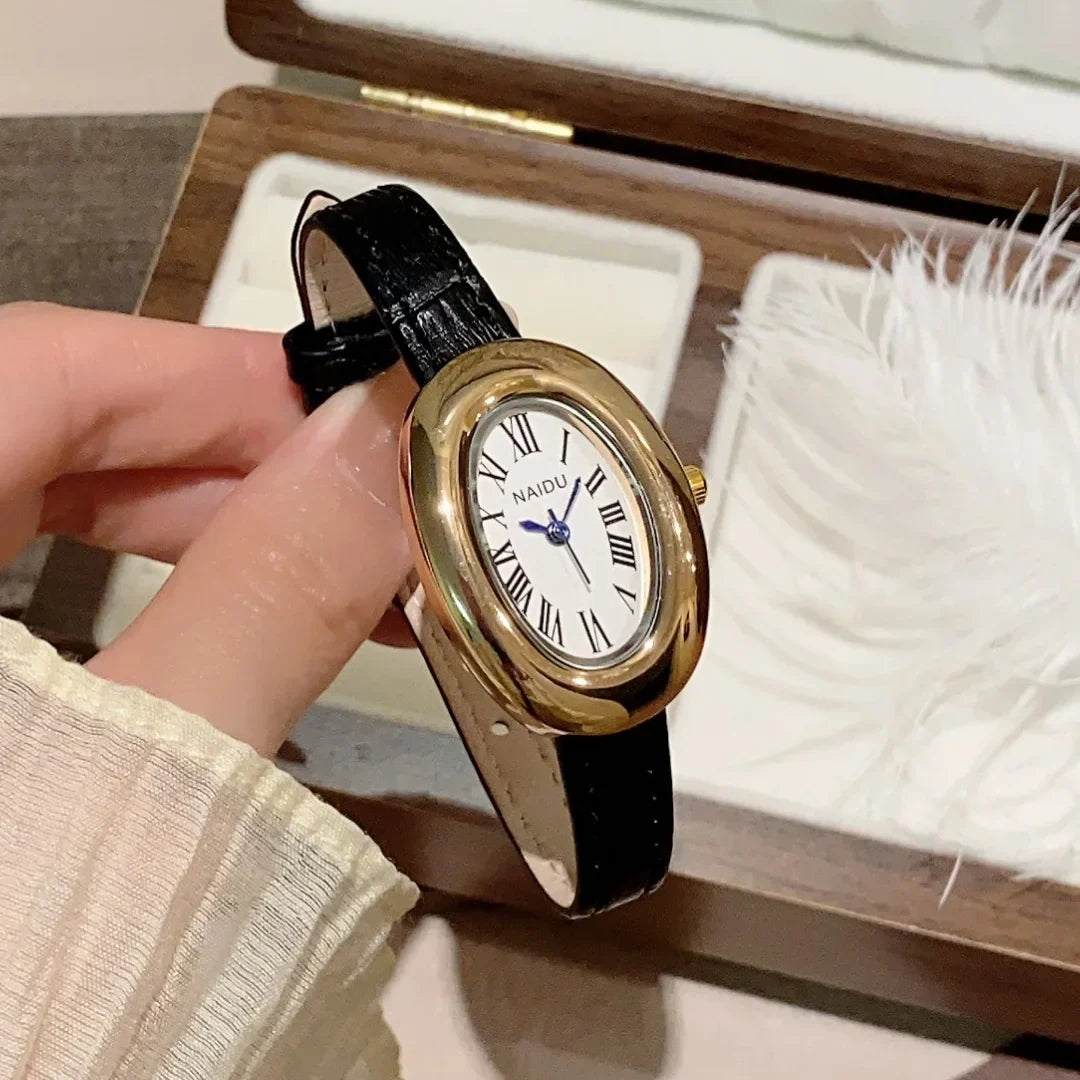Fashion Oval Dial Women's Watch Casual Leather Band Analog Quartz Watches Female Wristwatch Dropshipping Clock Reloj De Mujer