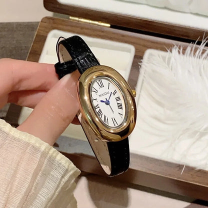 Fashion Oval Dial Women's Watch Casual Leather Band Analog Quartz Watches Female Wristwatch Dropshipping Clock Reloj De Mujer