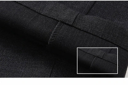Autumn Summer Men's Slim Casual Pants Fashion Business Stretch Thicken Trousers Men Brand Solid Pant Black Navy Man Plus Size