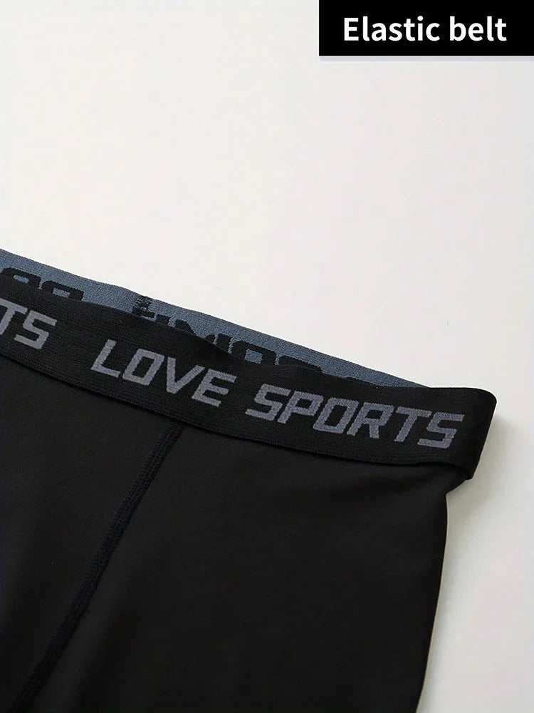 Men's high-stretch sports fitness tights running tights quick-drying breathable cool and dry compression pants