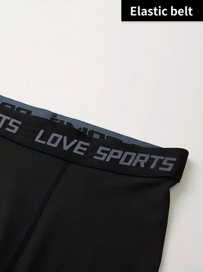 Men's high-stretch sports fitness tights running tights quick-drying breathable cool and dry compression pants