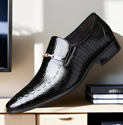 Classic Dress Shoes for Men Leather Shoes PU Crocodile Business Casual Formal Sneakers Plus Size Office Wedding Party Oxfords