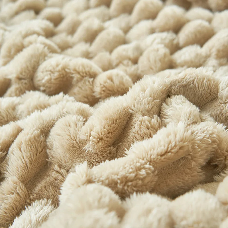 Tortoiseshell Velvet Thermal Blanket 150x200cm - 3D Textured All-Season Throw for Bed Sofa, Soft Fluffy Large Size Home Decor