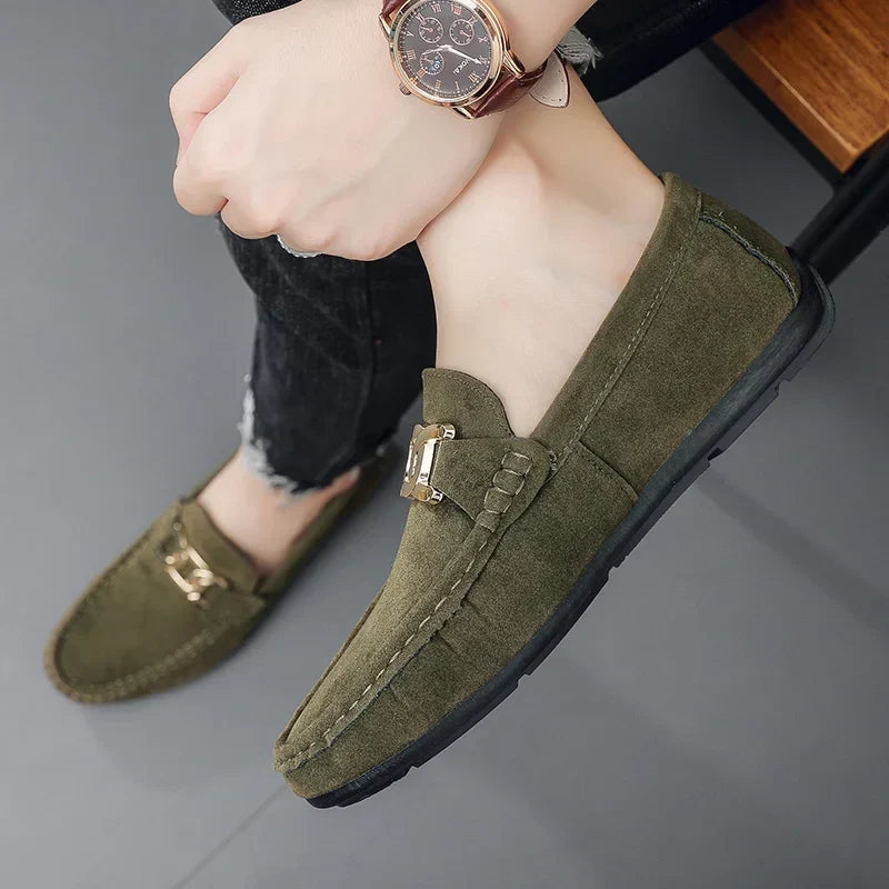 Fashion Suede Men Casual Shoes  Breathable Comfort Slip-on Mens Driving Shoes Luxury Brand Men Loafers Mens Lazy Shoes Moccasin