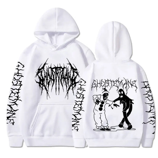 Ghostemane Double Sided Print Hoodie Men's Fashion Hip Hop Metal Rock Hoodies Gothic Oversized Sweatshirt Tracksuit Streetwear
