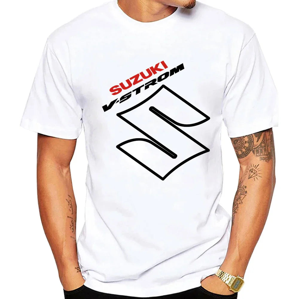 Summer new style motorcycle enthusiast men's 100% cotton T-shirt for casual sports fashion trend, loose short sleeves