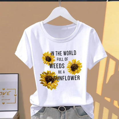 Classic best-selling pink trapezoid pattern printed women's round-neck short-sleeved T-shirt, fashionable sporty Summer Modal