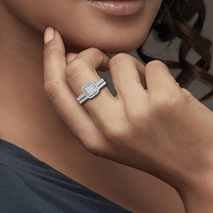 Ring Set For Woman Original 925 Silver Wedding Jewelry Luxury Engagement Ladies Anniversary Gift Trend