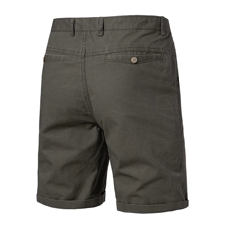 8 Colors Mens Cotton Casual Shorts Summer Business Casual Knee Pants Classic Khaki American Style Streetwear Golf Shorts Beige