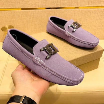 Loafers Men Big Size 48 Soft Driving Moccasins High Quality Flats Suede Leather Shoes Men Slip-on Luxury Loafers for Men