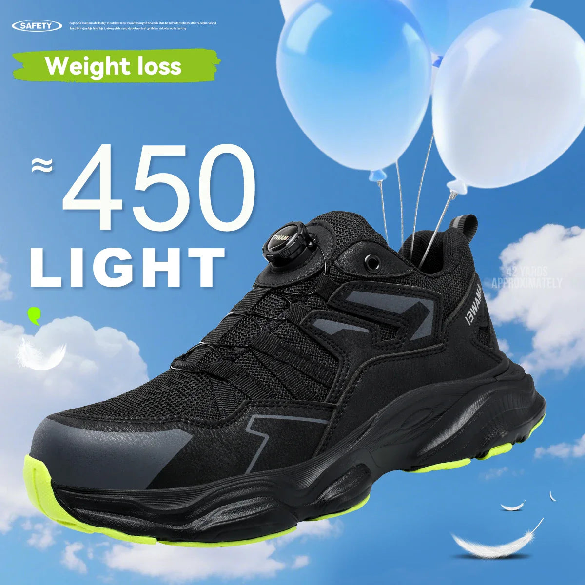 Rotating Button Safety Shoes Men Steel Toe Sneaker Work Shoes Man Puncture Proof Work Safety Boots Black Protective Shoes