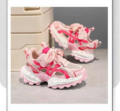 Fashion Kids Soft Chunky Running Sports Shoes Children's Sneakers Boy Spring Summer Mesh Girls School Causal Basketball Shoes