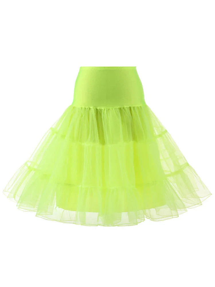 Pleated Vintage Voile Underskirt Ballet Tutu Skirts for Women 50s Retro Skirt Wedding Elegant Party Petticoat
