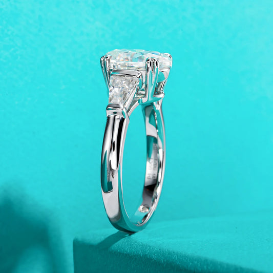 3.8cttw Oval Cut D Color Moissanite Diamond Engagement  925 Sterling Silver Rings For Women  Jewelry Wholesale