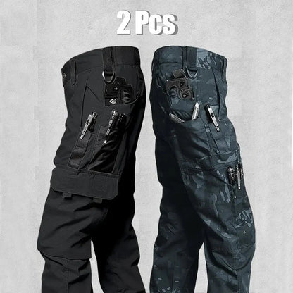 Men's Outdoor Work Pants 2-Pcs Tactical Cargo Trousers New Multi-pocket Wear-Resistant Workwear Outdoor Waterproof Hiking Pants
