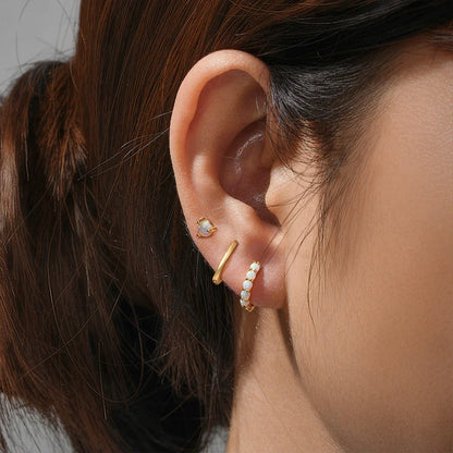 925 Sterling Silver 3PCS DIY Hoop Earring With Piercing Stud Earring Set Women Men Party Wedding Jewelry Set pendientes 925