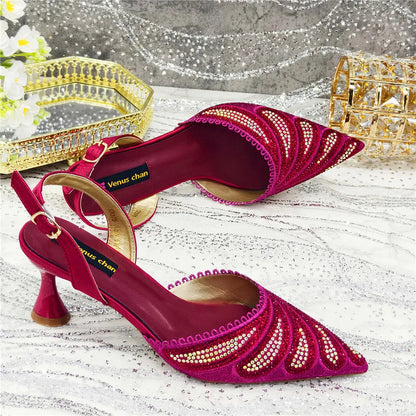 High Quality African Wedding Shoes Summer Sandals for Wedding 2025 Sexy Pumps Rhinestone Fashion Women Wedding Shoes