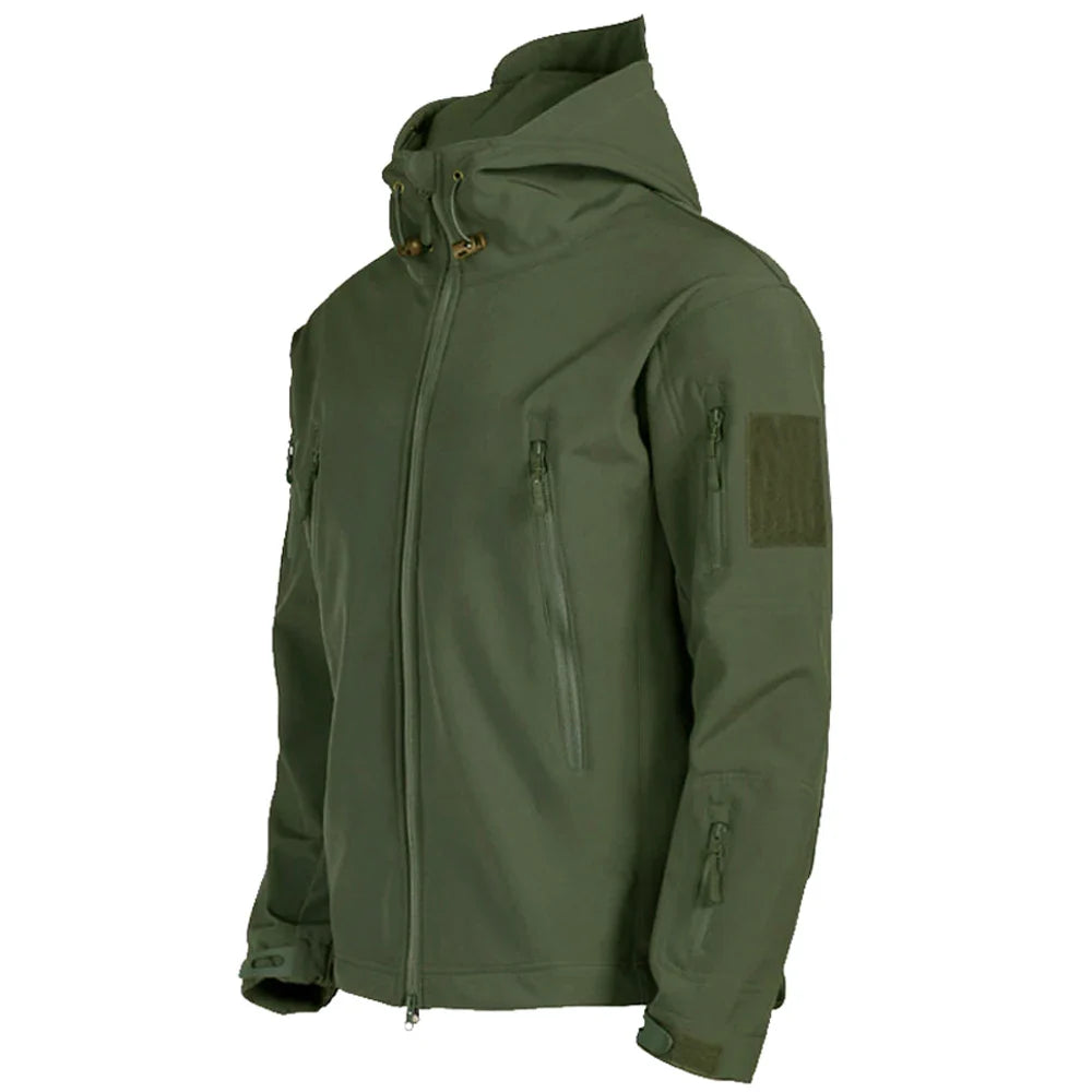 Jaquetas Militares Masculinas Soft Shell Shark Skin Táticas Corta-vento Impermeáveis Jaquetas Masculinas de Combate Casacos Bomber Masculinos com Capuz