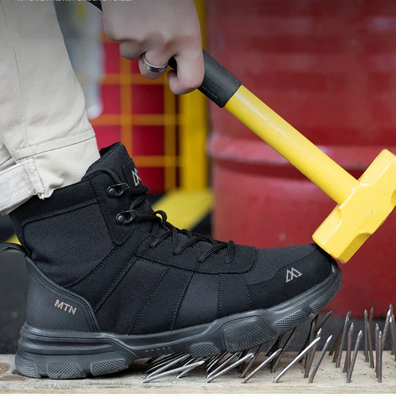 Protective Safety Shoes Men Indestructible Steel Toe Work Shoes Anti-smash Anti-puncture Safety Work Boots Breathable High top