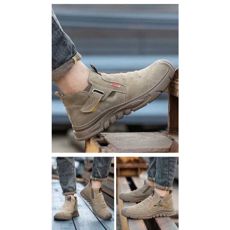 Labor protection shoes with steel toe caps, anti smashing and anti stabbing welding shoes, anti slip and wear-resistant shoes