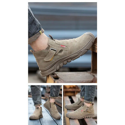 Labor protection shoes with steel toe caps, anti smashing and anti stabbing welding shoes, anti slip and wear-resistant shoes