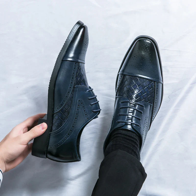 Fashion Brogue Shoes Dress Wedding Social Office Leather Shoes For Men Classic Casual Business Party Formal Leather Shoes Man