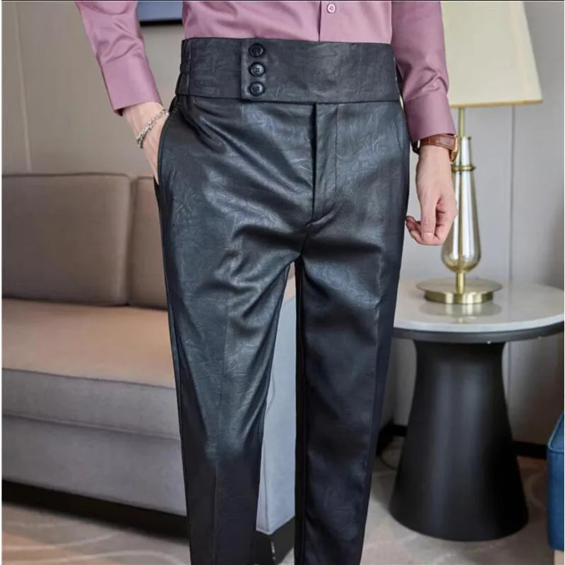 Men Boutique Bright Jacquard Suits Pants Male Formal Wear Trousers Quality Men Business Casual Pants High Waisted Suit Trousers