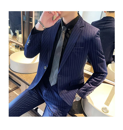 Conjunto Masculino de Terno e Calça de Luxo 2023 Britânico Festa de Casamento Moda Negócios Casual Tendência Duas Peças