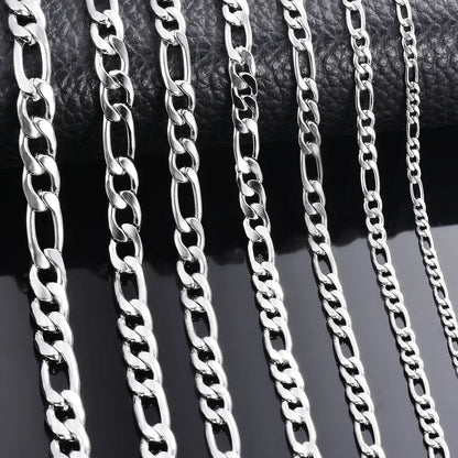 925 Sterling Silver Necklace 2-12mm Width 40-75cm Long Chain Lobster Clasp Men and Women Engagement Jewelry