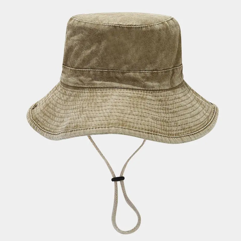 Four Seasons Cotton Solid Bucket Hat Fisherman Hat Outdoor Travel Sun Cap