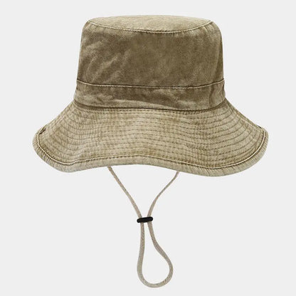 Four Seasons Cotton Solid Bucket Hat Fisherman Hat Outdoor Travel Sun Cap