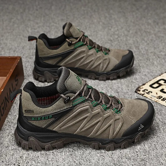 Sapatos de Caminhada em Couro de Alta Qualidade Duráveis para Esportes ao Ar Livre Masculinos Sapatos de Trekking em Couro Tênis de Escalada e Caça com Cadarço