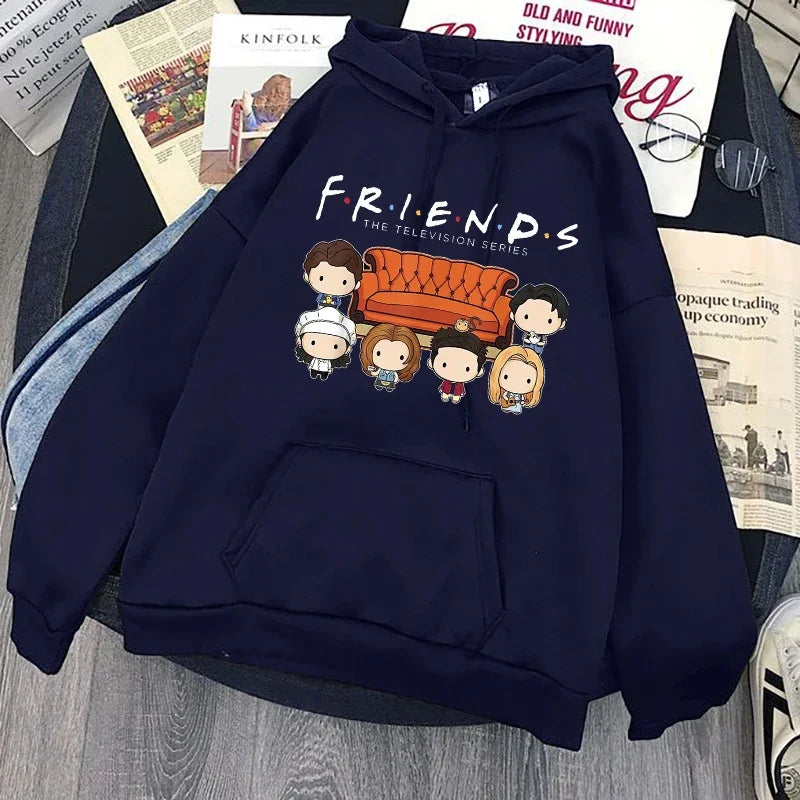 Friends TV Show Hoodies for Women, Funny Cartoon Friends Hoodies, Ullzang Graphic, Vintage Anime Sweatshirt, Female Hoody, 90s