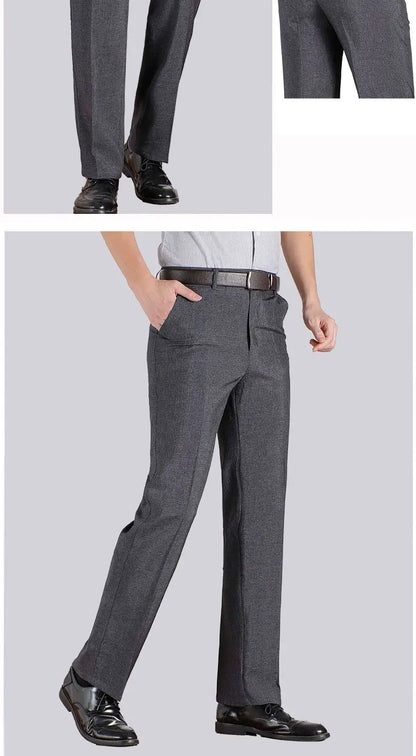 Men's Summer Thin Business Suit Pants Winter Autumn Thick Classic Casual Fashion Stretch Trousers Male Brand Clothes GOZBKF