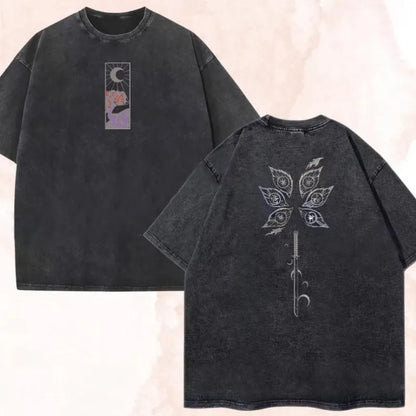 Summer Men's Washes T-shirts Japanese Anime Demon Slayer Graphic Clothing Harajuku Y2K Oversized Tops Cotton Fashion Causalswear