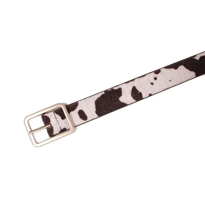 Japanese Style Square Buckle Women Belt with Shine Rhinestone PU Leather Gothic Waist Belts Leopard Punk Waistband