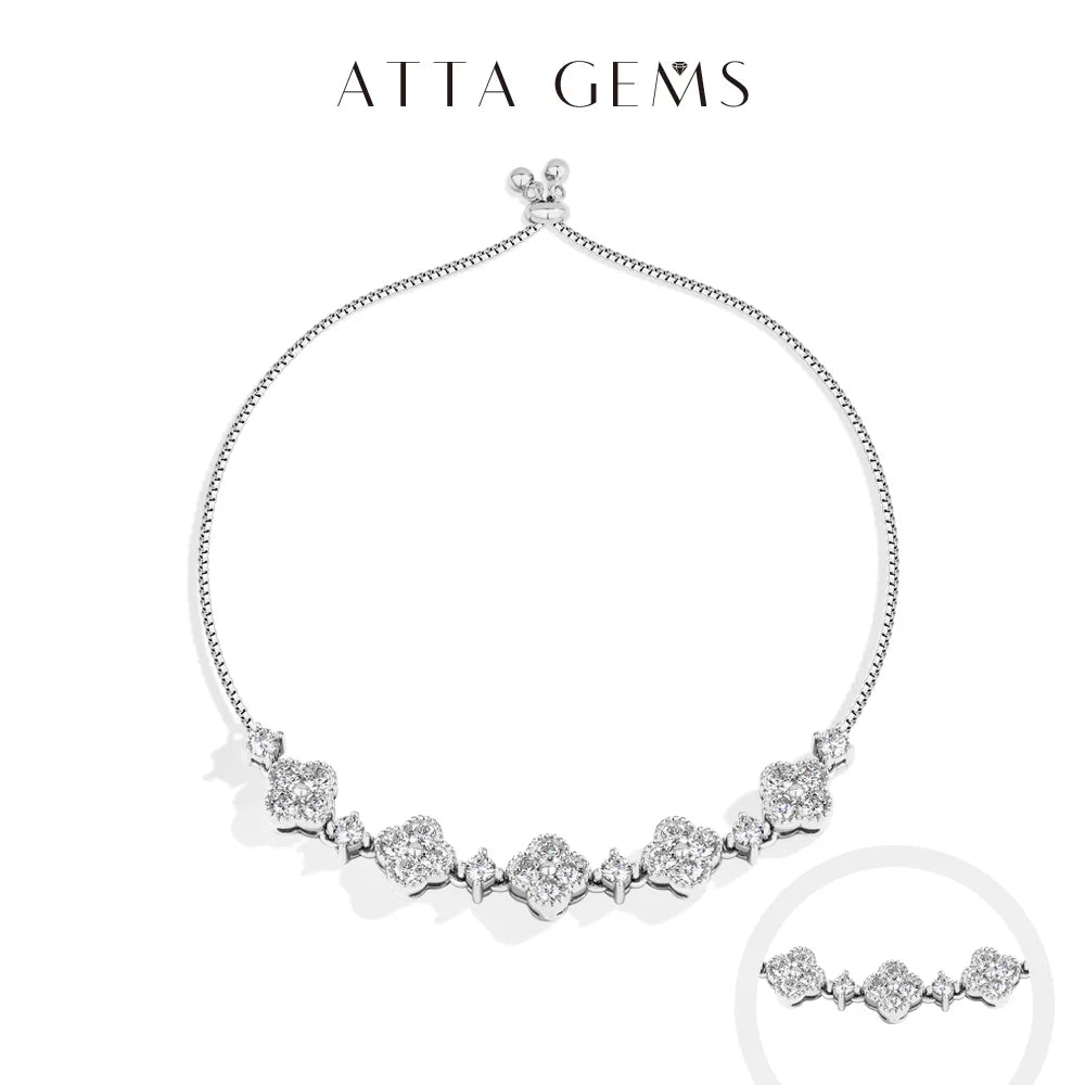 Stars Design Moissanite Bracelets For Women S925 Sterling Silver Adjustable 24cm Box Chain Lucky Birthday Gifts Jewelry