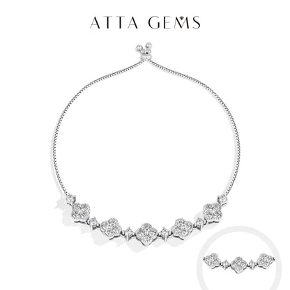 Stars Design Moissanite Bracelets For Women S925 Sterling Silver Adjustable 24cm Box Chain Lucky Birthday Gifts Jewelry