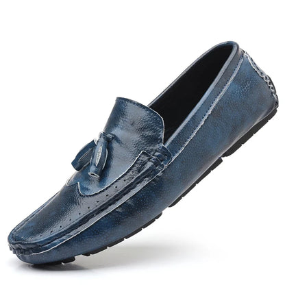 Sapatos Masculinos Loafers Confortáveis Slip-on Mocassins para Dirigir Calçados Masculinos Marca Marrom de Couro Sapatilhas Casuais para Homens