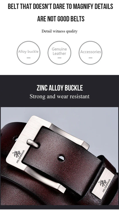 Men's Cow Leather Belts Luxury Strap Male Belts For Fashion Classice Vintage Pin Buckle Men Belt High Quality