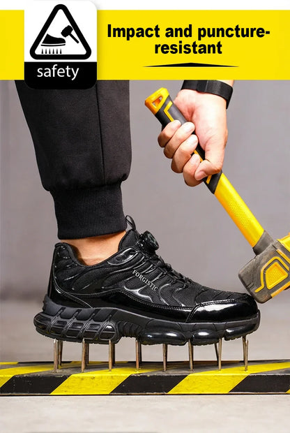 Fashion Safety Protective Shoes Men Safety Shoes Anti-smash Anti-puncture Work Shoes Steel Toe Men Comfortable Work Boots