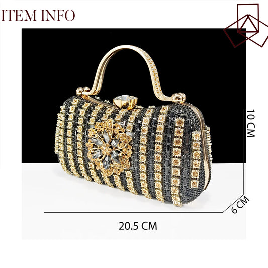Italian Design Rhinestone-encrusted Ladies Party Women Shoes And Bag  Nigeria Gold Mini Bag Women High Heels