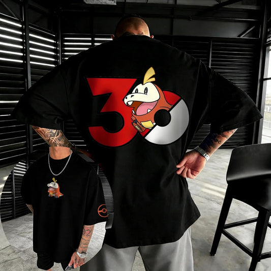 30th Anniversary Fueeco Co Cotton T-shirt Summer New Men's and Women's Loose Casual Hip Hop Trendy Short Sleeve Top