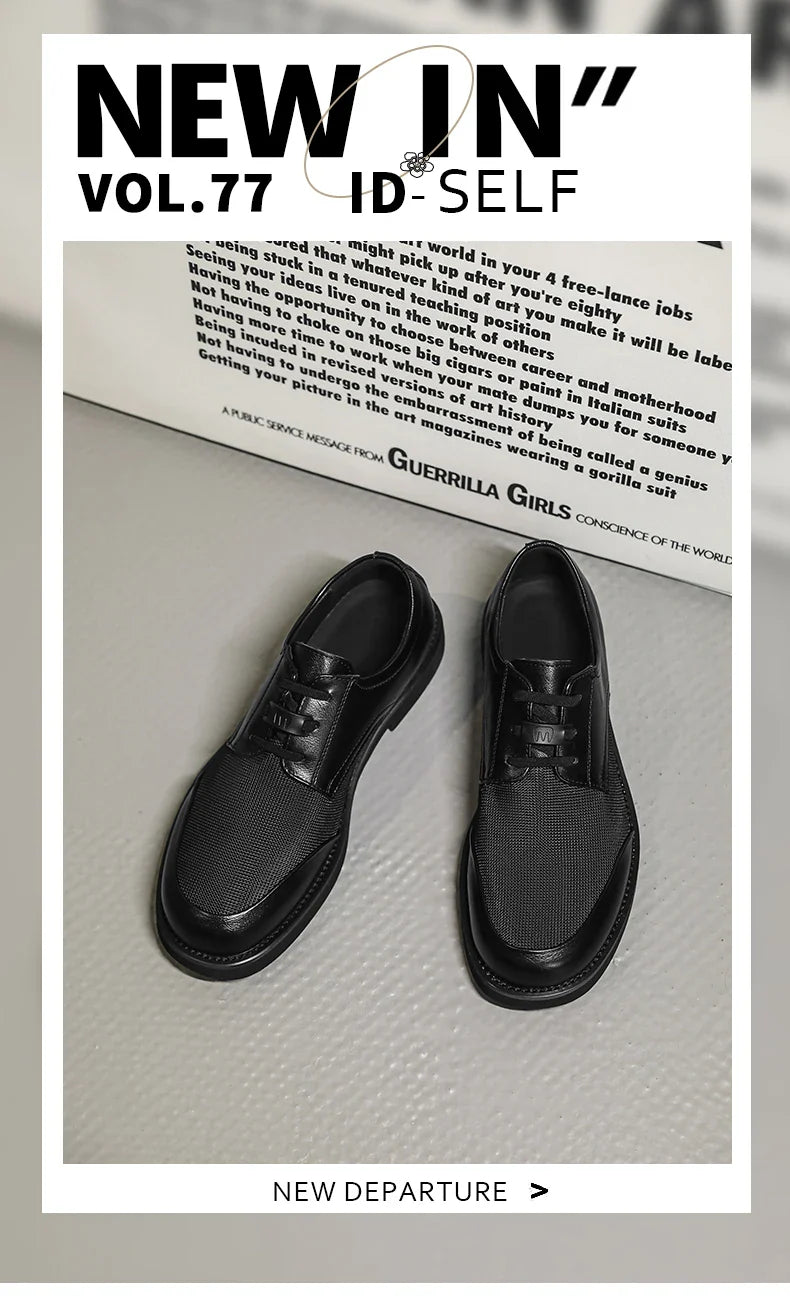 Summer New Leather Shoes Men's Business Hollow Holes Soft Bottom Men's Sandals Formal Wear Breathable Office Dress Shoes for Men