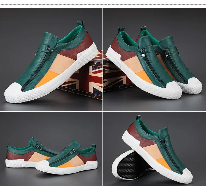 Handmade Leather Casual Shoes for Men Shoes Design Sneakers Man Comfortable Leather Shoes Men Loafers