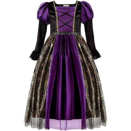 Baby Girls Halloween Witch Costume Children Cosplay Vampire Dresses Carnival Party Clothes Dress Up Clothes for Children