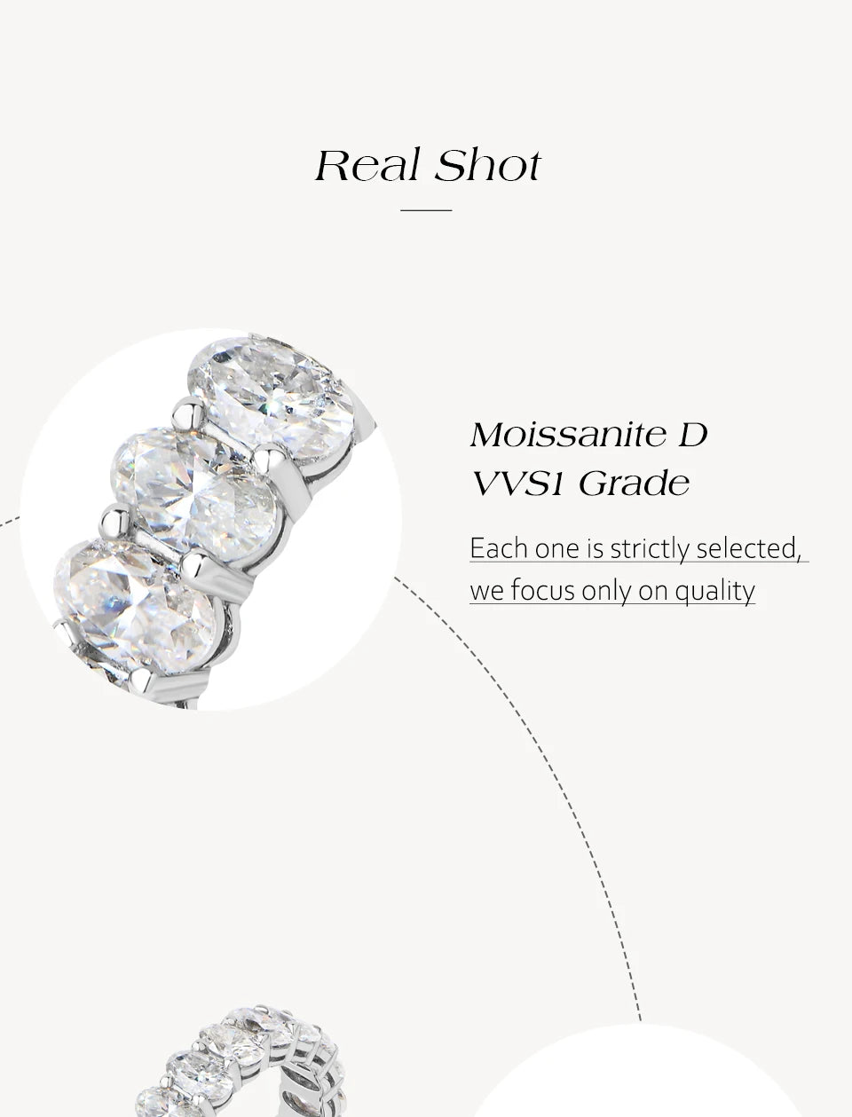 3*5mm Oval Cut Full Moissanite Eternity Rings for Women Men S925 Sterling Silver Jewelry Elegant Stackable Wedding Ring