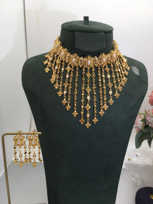 Fashion2PCS Luxury Waterdrop Indian Jewelry Sets For Women Wedding Party Indian Dubai Bridal jewelry Set